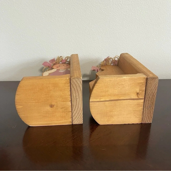 Handmade Wooden Bookends Little Girls - Picture 8 of 10